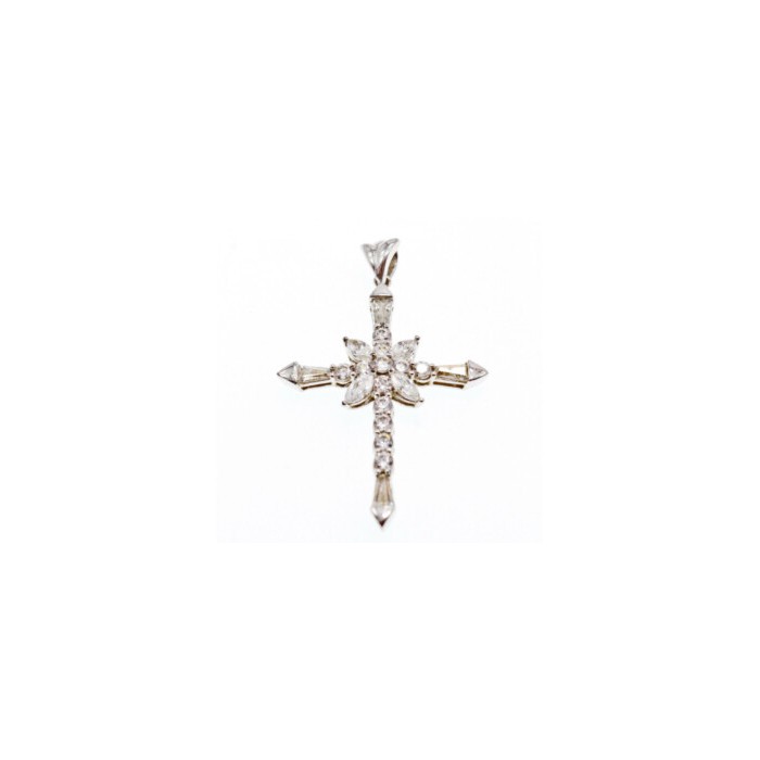925 Sterling Silver CZ Cross Pendant
