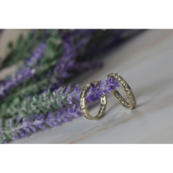 925 Sterling Silver Gold Plated CZ Earrings