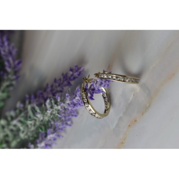 925 Sterling Silver Gold Plated CZ Earrings