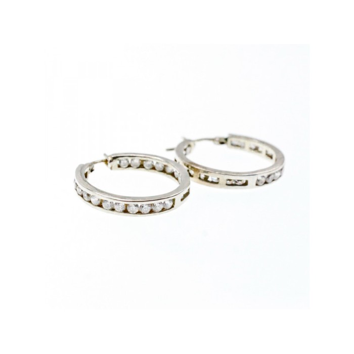 925 Sterling Silver Gold Plated CZ Earrings