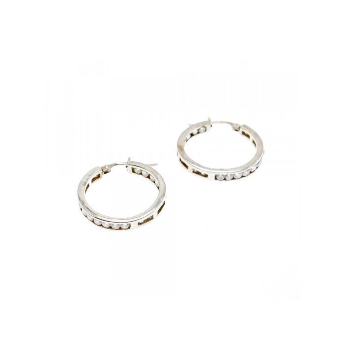 925 Sterling Silver Gold Plated CZ Earrings