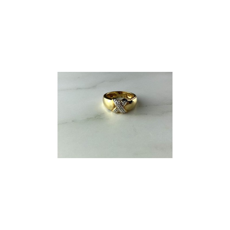 925 Sterling Silver Gold Plated Ring Size 5.5