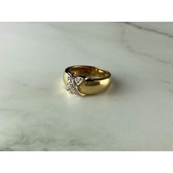 925 Sterling Silver Gold Plated Ring Size 5.5