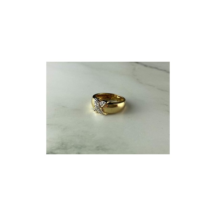 925 Sterling Silver Gold Plated Ring Size 5.5
