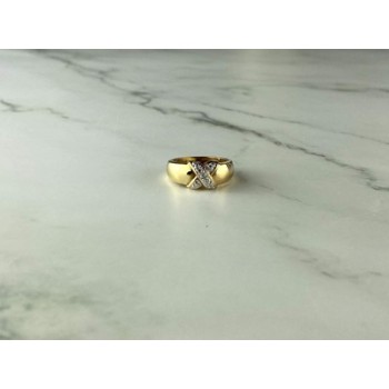 925 Sterling Silver Gold Plated Ring Size 5.5