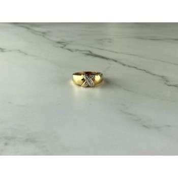 925 Sterling Silver Gold Plated Ring Size 5.5