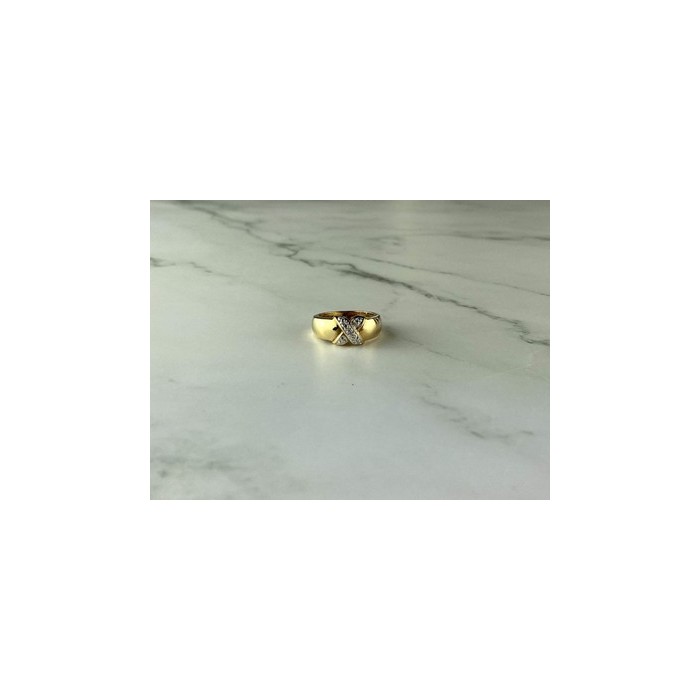 925 Sterling Silver Gold Plated Ring Size 5.5