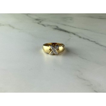 925 Sterling Silver Gold Plated Ring Size 5.5