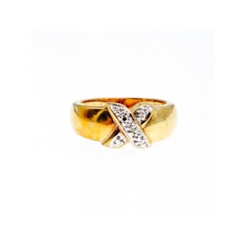 925 Sterling Silver Gold Plated Ring Size 5.5