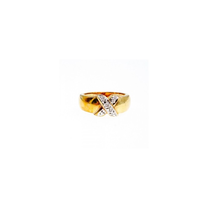 925 Sterling Silver Gold Plated Ring Size 5.5