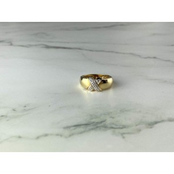 925 Sterling Silver Gold Plated Ring Size 5.5