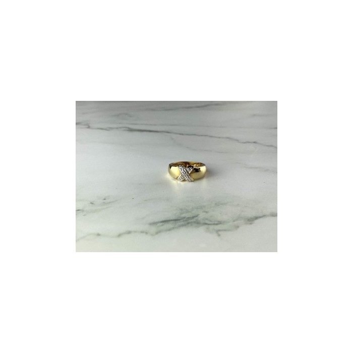925 Sterling Silver Gold Plated Ring Size 5.5