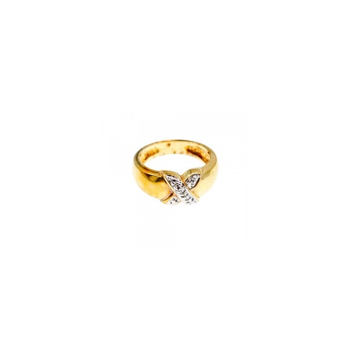 925 Sterling Silver Gold Plated Ring Size 5.5