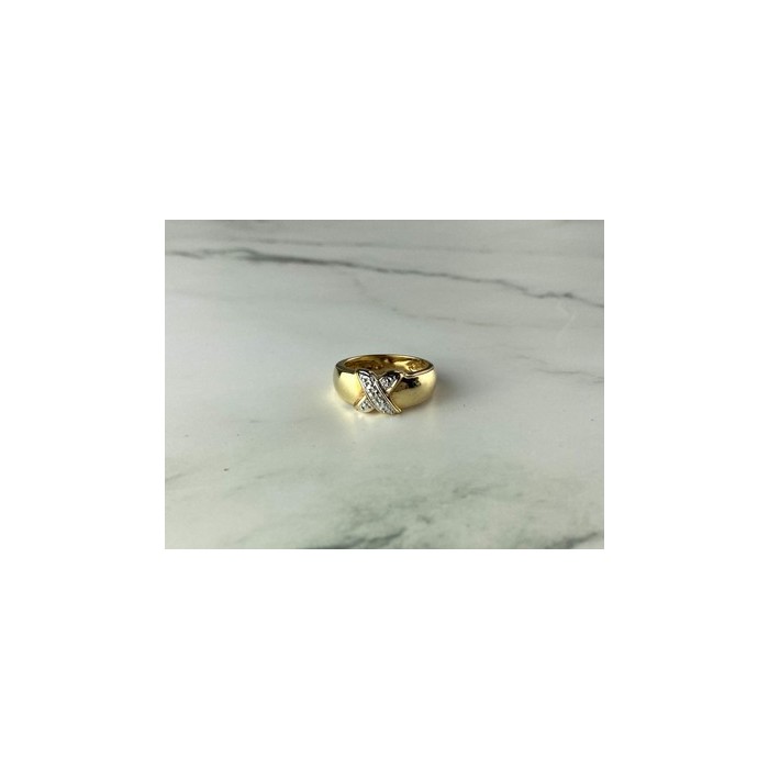 925 Sterling Silver Gold Plated Ring Size 5.5