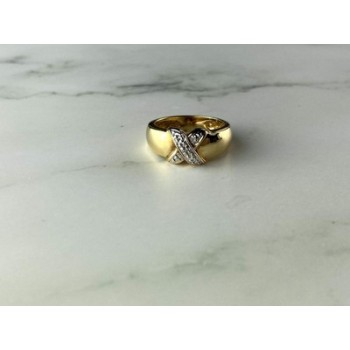 925 Sterling Silver Gold Plated Ring Size 5.5
