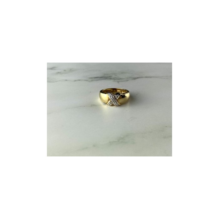 925 Sterling Silver Gold Plated Ring Size 5.5