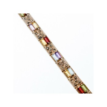 925 STERLING SILVER MULTI GEMSTONES BRACELET