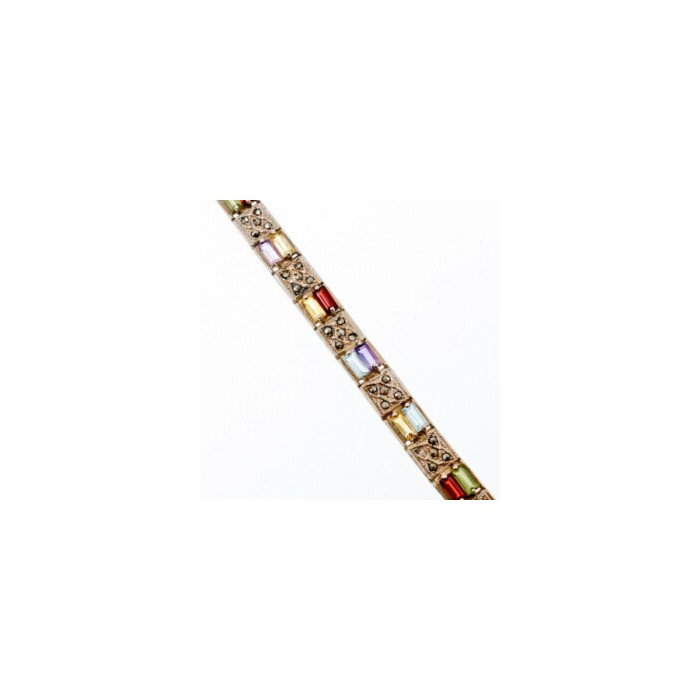 925 STERLING SILVER MULTI GEMSTONES BRACELET