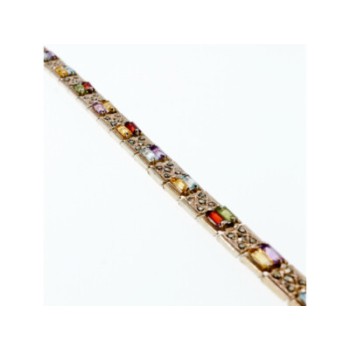 925 STERLING SILVER MULTI GEMSTONES BRACELET