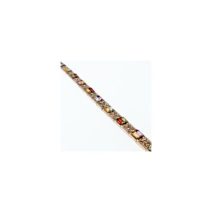 925 STERLING SILVER MULTI GEMSTONES BRACELET