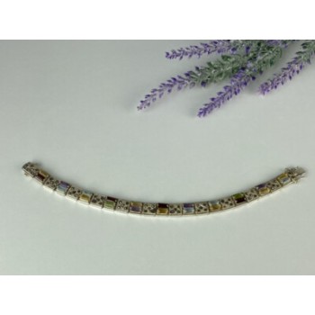 925 STERLING SILVER MULTI GEMSTONES BRACELET