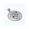 925 STERLING SILVER MULTI GEMSTONES PENDANT