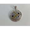 925 STERLING SILVER MULTI GEMSTONES PENDANT