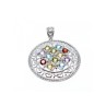 925 STERLING SILVER MULTI GEMSTONES PENDANT