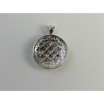925 STERLING SILVER MULTI GEMSTONES PENDANT