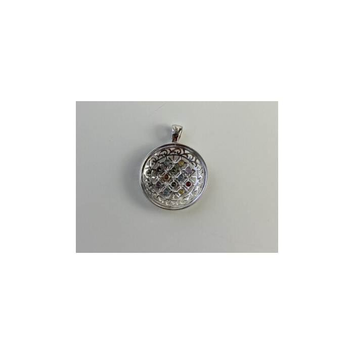925 STERLING SILVER MULTI GEMSTONES PENDANT