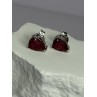 925 Sterling Silver Ruby Earrings Length 0.37 Inch