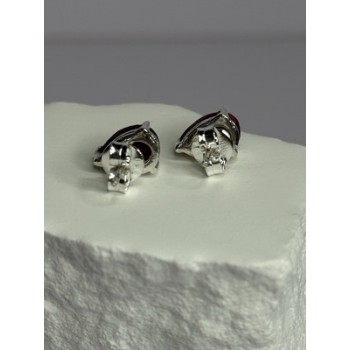 925 Sterling Silver Ruby Earrings Length 0.37 Inch