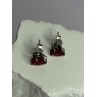 925 Sterling Silver Ruby Earrings Length 0.37 Inch