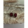 925 Sterling Silver Ruby Earrings Length 0.37 Inch