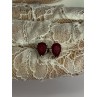 925 Sterling Silver Ruby Earrings Length 0.37 Inch