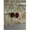 925 Sterling Silver Ruby Earrings Length 0.37 Inch