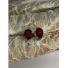 925 Sterling Silver Ruby Earrings Length 0.37 Inch