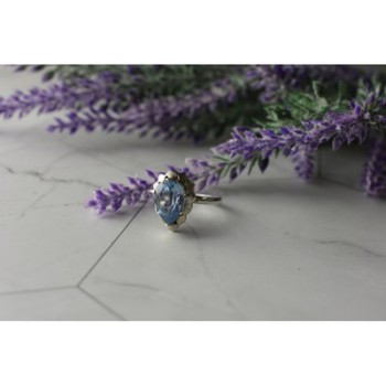 Vintage 925 Sterling Silver Topaz Ring Size 8.5