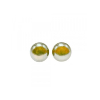 925 Sterling Silver Green Pearls Stud Earrings