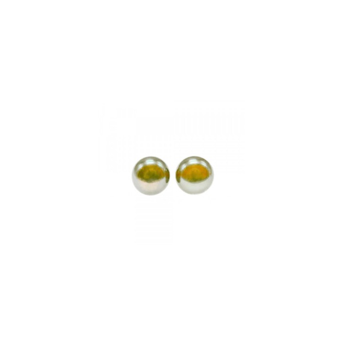 925 Sterling Silver Green Pearls Stud Earrings