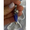 925 Sterling Silver Blue Quartz Ornament Pendant Length 2 Inch