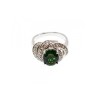925 Sterling Silver Emerald & White Quartz Ring Size 5.5