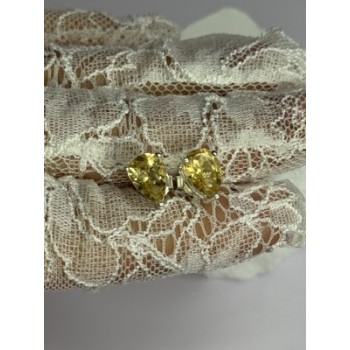 925 Sterling Silver Citrine Earrings Length 0.4 Inch