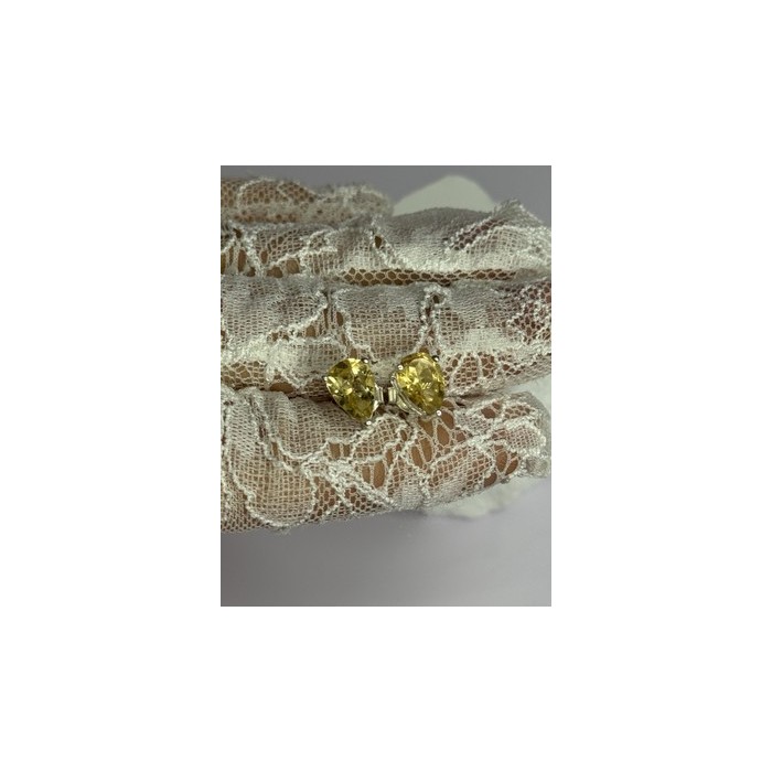 925 Sterling Silver Citrine Earrings Length 0.4 Inch