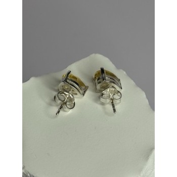 925 Sterling Silver Citrine Earrings Length 0.4 Inch