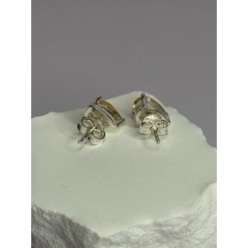 925 Sterling Silver Citrine Earrings Length 0.4 Inch