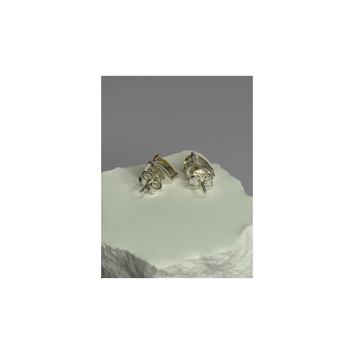 925 Sterling Silver Citrine Earrings Length 0.4 Inch