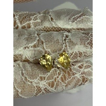 925 Sterling Silver Citrine Earrings Length 0.4 Inch