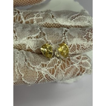 925 Sterling Silver Citrine Earrings Length 0.4 Inch