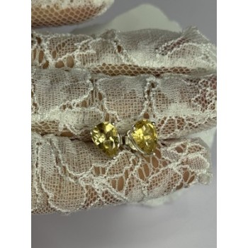 925 Sterling Silver Citrine Earrings Length 0.4 Inch